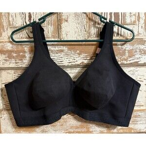 NWOT Cacique Cotton Blend Unlined Full Coverage No-Wire Bra - BLACK - Size 46D